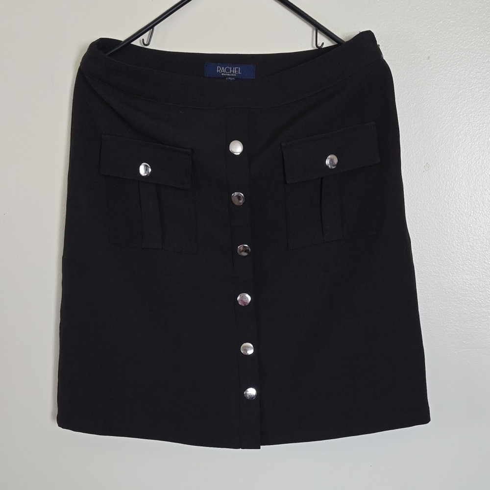 Rachel Black Button-Front Skirt